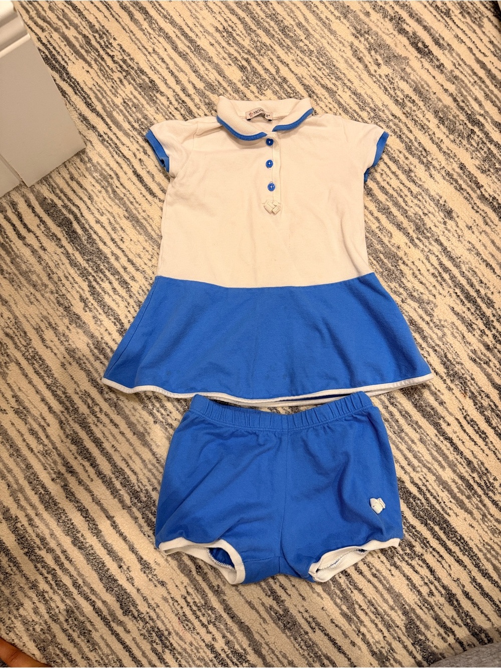 MONCLER baby kids abito dress shirt and shorts 100cm 3 years
